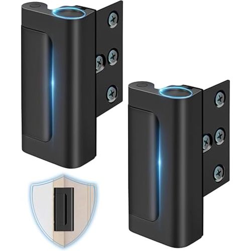 Door Reinforcement Lock for Front Door, Child Proof Top of Door Safety Latch Extra Flip Door Lock Withstand 800 Lbs High Home Security Night Guardian for Inward Swinging Doors Kids Safety Stop Entry