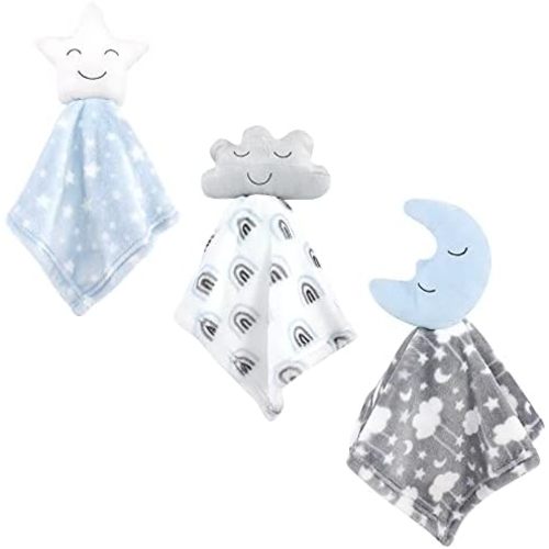 Hudson Baby Unisex Baby Animal Face Security Blanket, Star Moon, One Size