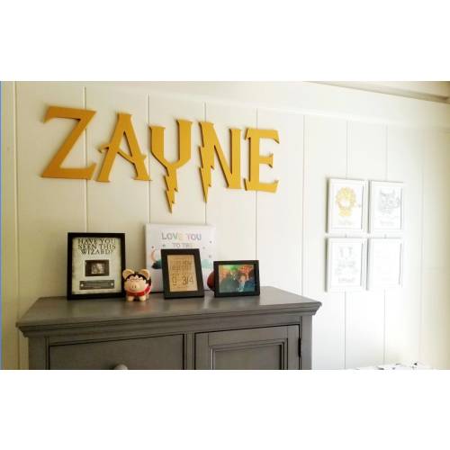 Wood Wizard Name Letters Painted Letters, Lightning Wall Letters, Wizard Nursery Wood Letters, Wizard Kids Prop Letters, Wizard Bedroom