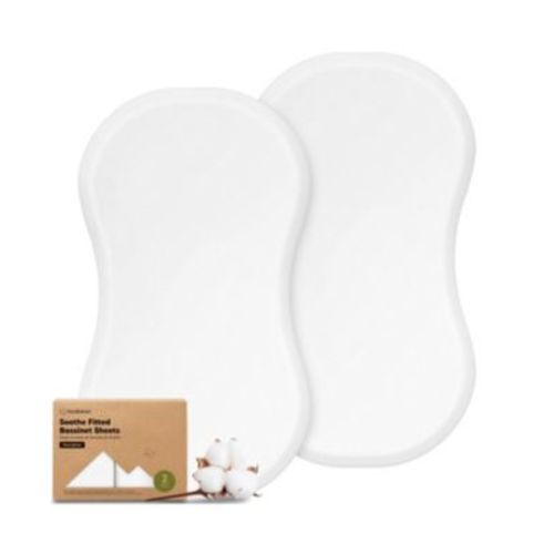 Organic Bassinet Sheet for Boys, Girls, 2-Pack Soft Soothe Bassinet Sheets for Halo BassiNest Swivel Sleeper, Hourglass 30x18