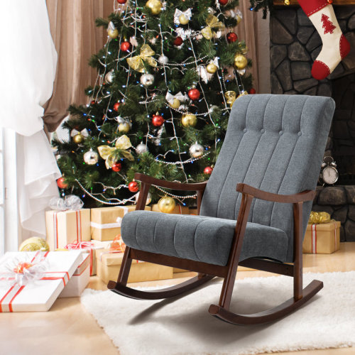 Red Barrel Studio® Rocking Chair with Solid Wood Legs & Reviews | Wayfair