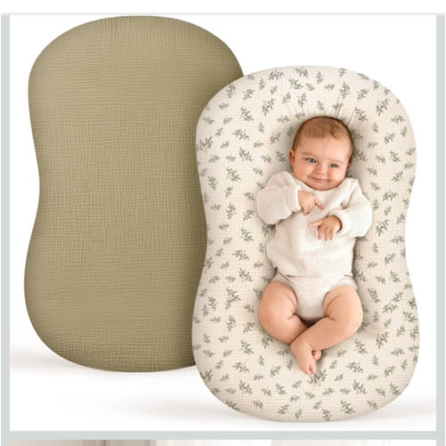 Termichy Baby Lounger Cover Muslin: Soft Cotton Slipcover for Snuggle Me Lounger - Removable & Machine Washable for Daily Use - Zipper-Free & Skin-Friendly for Newborn Girls and Boys