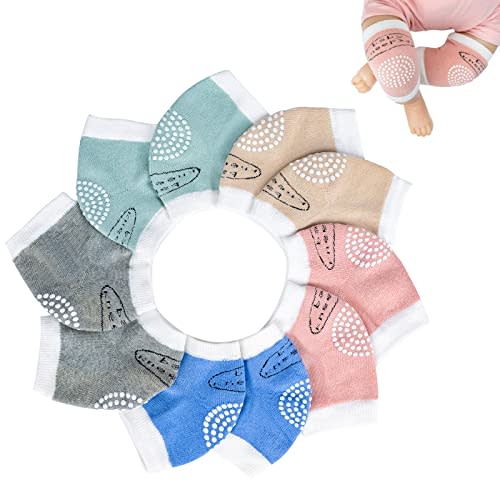BOSONER Baby Crawling Anti-Slip Knee Pads,Unisex Baby Toddlers Kneepads 5 Pairs