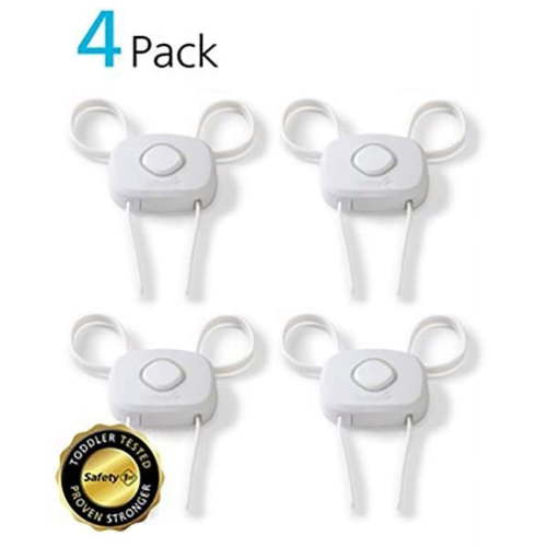 Safety 1st Children's Safe OutSmart Flex Lock with Decoy Button 4pk, White, Childproof Baby Latches