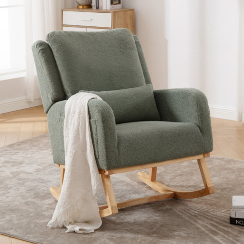 Ebern Designs Discover Our Rocking Chair with Plush Backrest and Supportive Lumbar Pillow – Perfect for Your Relaxation Corner & Reviews | Wayfair