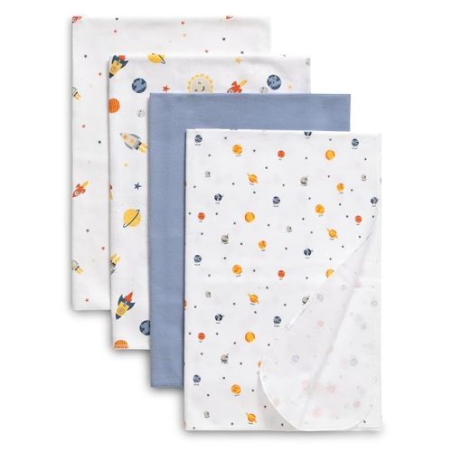 Delta Children 100% Cotton Flannel Baby Receiving Blankets for Girls and Boys – 30x30 Inches (Pack of 4), Pink Floral