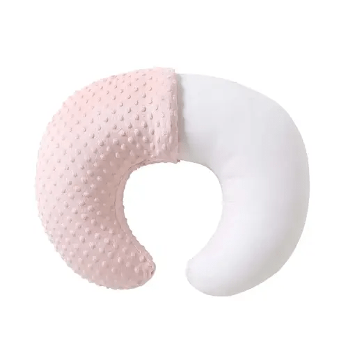 Nursing Pillow and Positioner, Breastfeeding, Bottle Feeding, Baby Sitting Support with Removable Ultra Soft Cover, Tummy Time Support for Baby Boys and Girls (Lightpink)