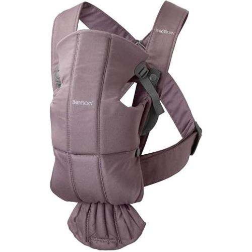 BabyBjörn Baby Carrier Mini, Cotton, Dark Purple | Newborn Carrier, Ergonomic, Easy-to-Use