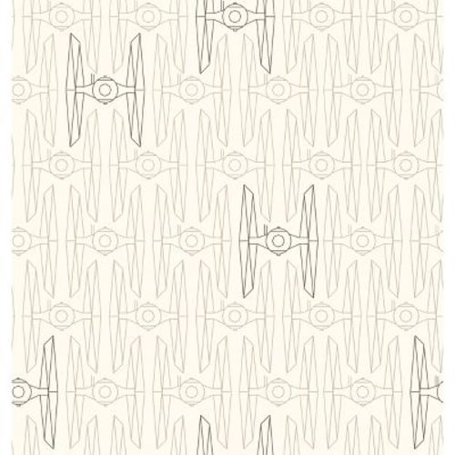Star Wars Tie Fighter Peel and Stick Kids' Wallpaper Tan - RoomMates: Vinyl Self-Adhesive, Black, Figures, 28 Sq Ft Coverage