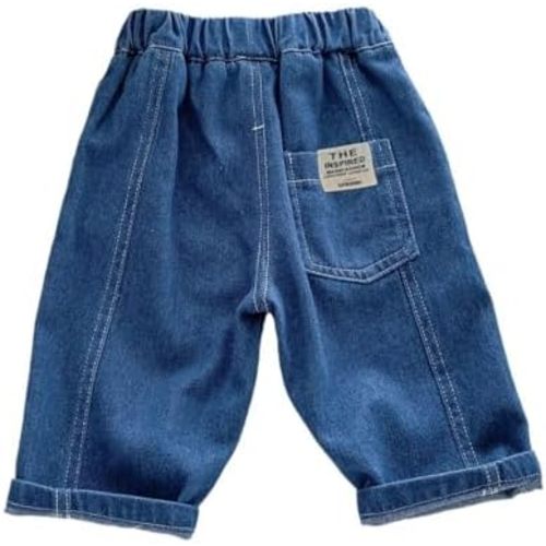 Moonker Toddler Baby Boys Baggy Jeans Loose Wide Leg Straight Elastic Waist Casual Denim Pants Summer Daily Boy
