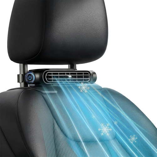 Car Seat Fan for Backseat for Kids, Mini Portable Battery Operated Back Seat Baby Quiet Headrest Neck Cooling AC Fan with 3 Adjustable Wind Speeds for All Cars Vehicle RV Truck