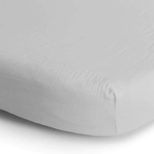Extra Soft Muslin Crib Sheet in White by Mushie