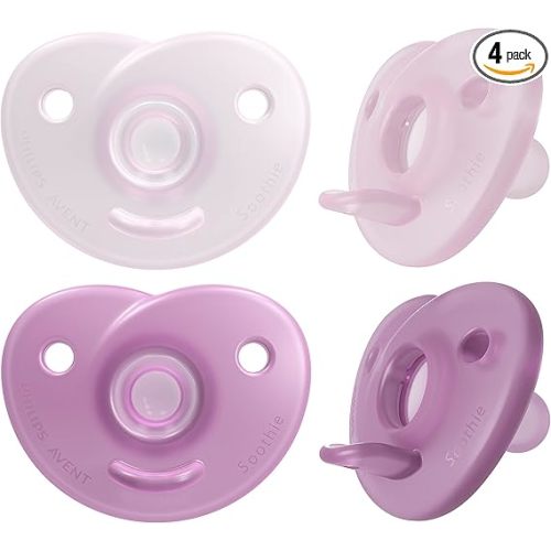 Philips Avent Soothie Heart Pacifier 0-3m, Pink/Light Pink, 4 pack, SCF099/42