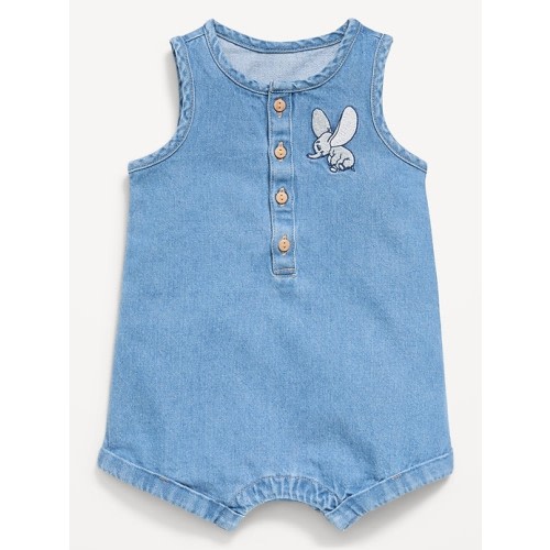 Disney© Dumbo Unisex Sleeveless Henley One-Piece Romper for Baby