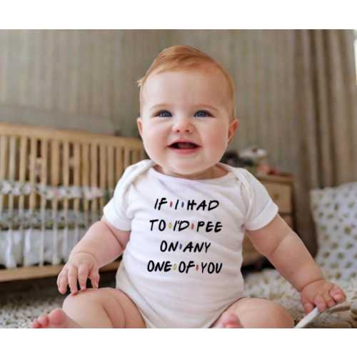 Friends Tv Show Inspired If I Had To I'd Pee On Any One Of You Baby Bodysuit, Cute Baby Clothes, Baby Shower Gift, Newborn Baby Boy or Girl