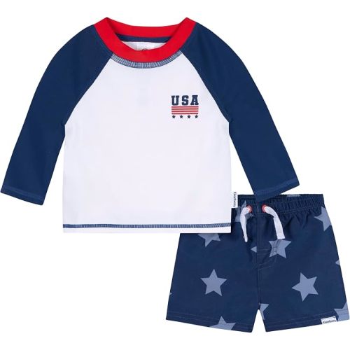 Gerber Baby & Toddler Boys Long Sleeved Rashguard Swim Bathing Suit Set