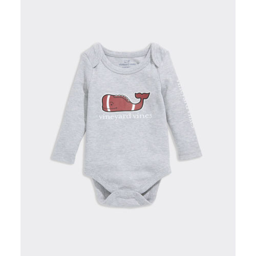 Shop Baby Long-Sleeve Football Whale Body Suit at vineyard vines