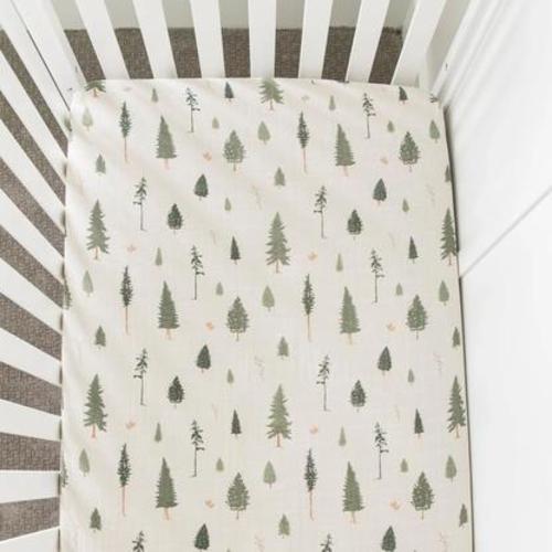 Cotton Crib Sheet, Pine