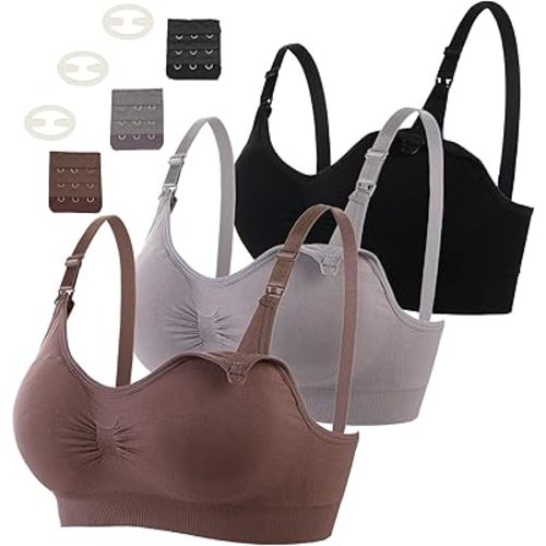2 Pack Nursing Bras for Breastfeeding Maternity Bra Breastfeeding Wirefree Seamless Pregnancy Bralette for Womens