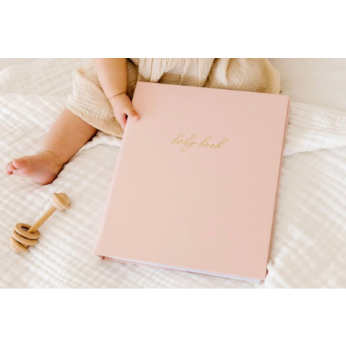 Linen Baby Book - Blush