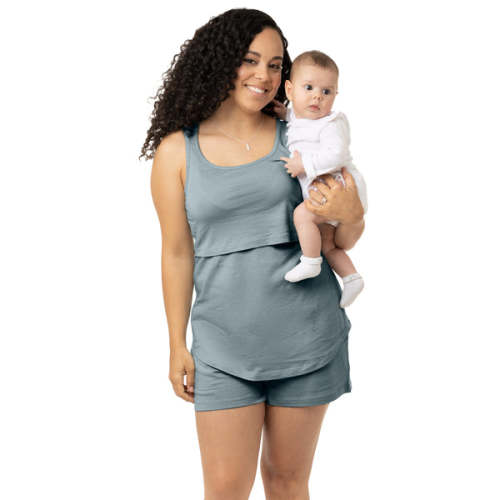 Sloan Organic Cotton Nursing Pajama Set | Valley Mist - Small