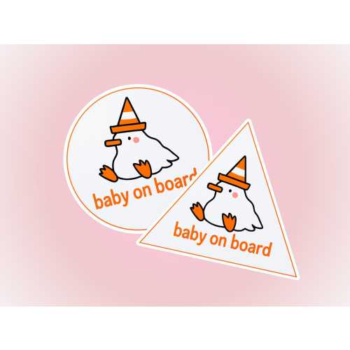 Silly Goose Baby On Board Magnet or Sticker Car Safety Sign