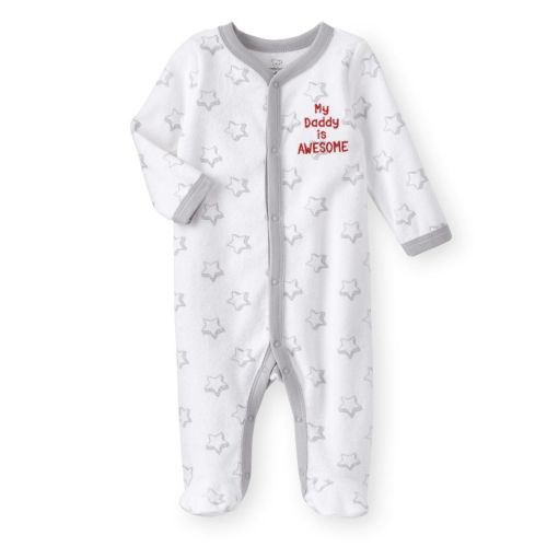 Koala Baby "My Daddy is Awesome" Star Print Footie