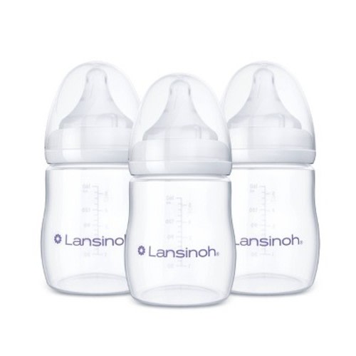 Lansinoh Anti-Colic Baby Bottles with Slow Flow Nipples  - 5oz/3pk