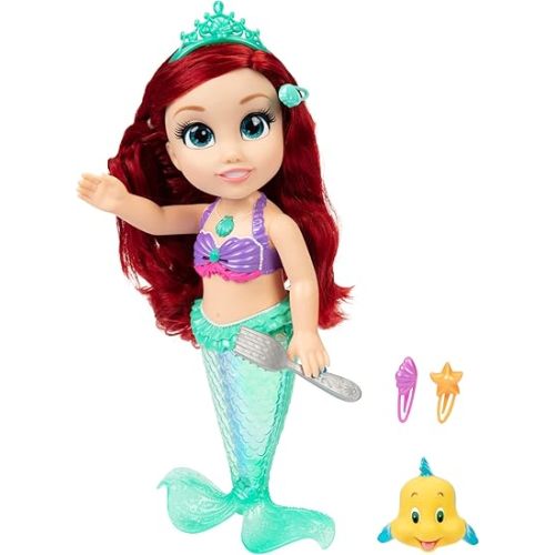 Disney Princess Ariel & Flounder - Singing Doll Ariel Sings Part of Your World - Tail Lights Up in & Out of Water
