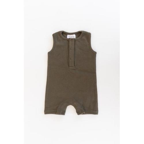 Olive Cotton Short Romper – Mebie Baby