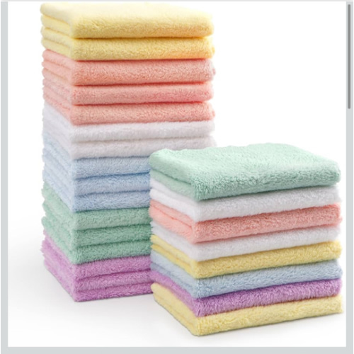 HOMEXCEL Baby Washcloths 24 Pack-Microfiber Coral Fleece Baby Bath Face Towel 7 x 9 Inch Extra Absorbent and Soft Burp Cloth and Wash Cloths for Newborn-Infants and Toddlers-Gentle On Sensitive Skin