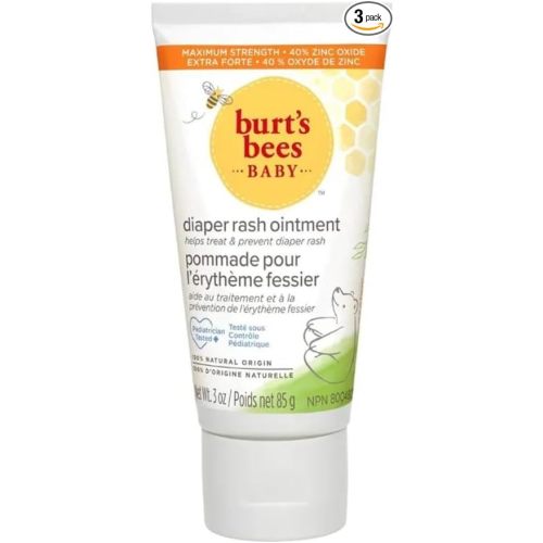 Burt's Bees Baby Bee 100% Natural Diaper Rash Ointment, 3 Ounce Tube (Pack of 3)