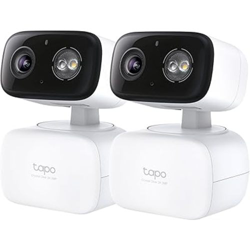 Tapo 2K Indoor/Outdoor Pan/Tilt Wired Security Camera - Baby Monitoring, Person & Baby Cry Detection, 360° Motion Tracking, Night Vision, No-Subscription Local Storage or Optional Cloud, C216 (2-Pack)