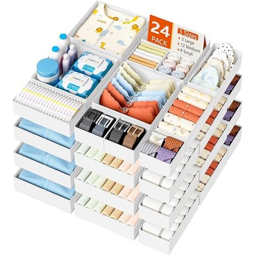 Drawer Organizer Set - 24 Pack Baby Dresser Organizer for Nursery