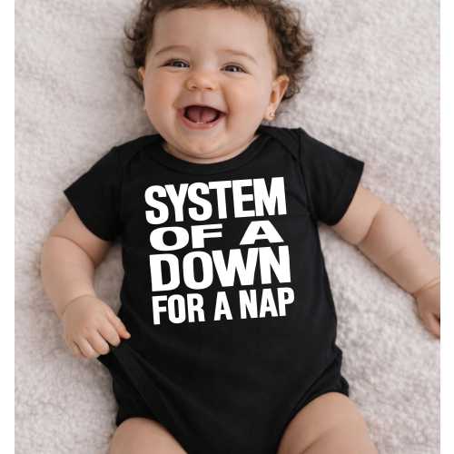 Down For A Nap Baby Bodysuit: Metal Fan Gift