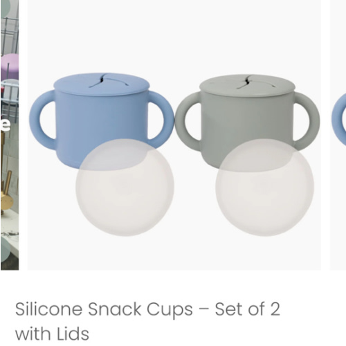 WeeSprout | Baby and Toddler Snack Cups Silicone with Lids | 2 Pack
