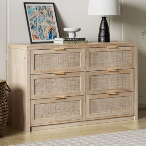 Millwood Pines Arianna 52.7" W 6-Drawer Dresser & Reviews | Wayfair