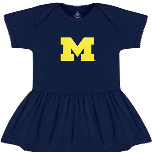 Michigan Wolverines BLUE Baby Picot Romper - 35011722