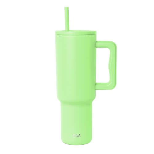 Simple Modern 40 oz Trek Tumbler with Handle and Straw Lid | Cup Holder Friendly Insulated Stainless Steel Travel Mug | Baja