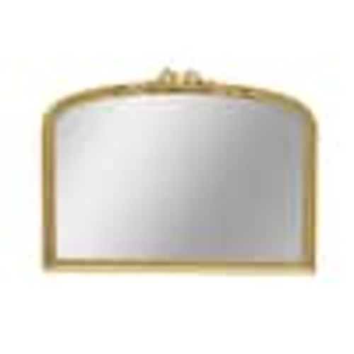 PRIMROSE CARNATION LLC Baroque Style Gold 40 in. W x 30 in. H Arch Mirror, for Living Room Dining Room Bedroom Bathroom Decor CC-WP288166
