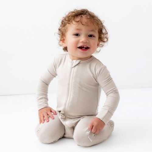 Bamboo Little Baby Soft Zippered Footie Oat 3-6 months