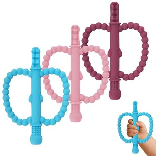 Fu Store Hollow Teether Tube Apple Shape Baby Teething Toy for Babies 0-36M