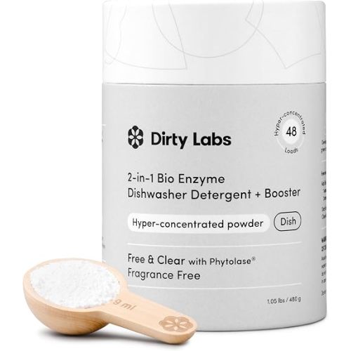 Dirty Labs | Dishwasher Detergent & Booster | Scent Free | 48 Loads (1 lb)