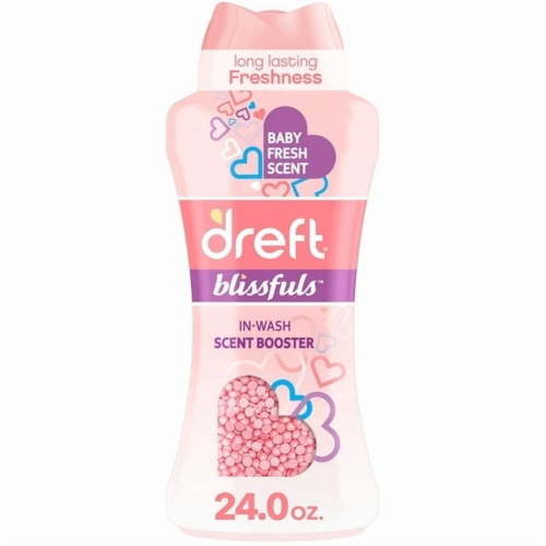 (2 Pack) Dreft Blissfuls In-Wash Scent Booster Laundry Beads, Baby Fresh Scent, 24 oz