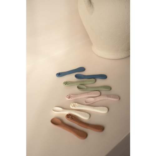 Cuillères d'apprentissage 2.0 pour bébé en silicone | Duo + étui
