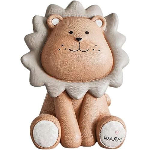 BIBABLYKE Lion Money Box Lovely Cartoon Coin Banks Children Piggy Banks Gift Saving Box Animal Figurine for Living Room Home Decor