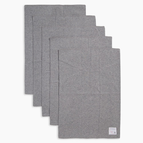 Burt's Bees Baby Organic Burp Cloth (5 Pack) - Heather Grey Solid
