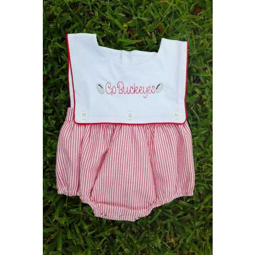 Ohio State Buckeyes Embroidered Baby Bubble - Go Buckeyes Gameday Outfit