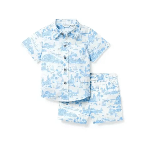 Baby Icy Blue Island Toile The Cabana Matching Baby Set by Janie and Jack