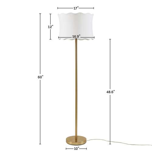 INK+IVY Vesta Textured Ceramic Floor Lamp with Fluted Fabric Shade